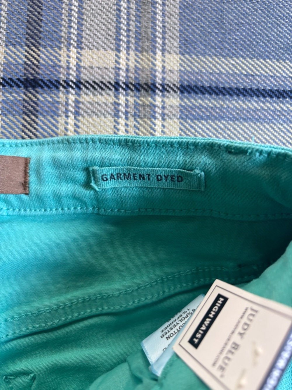 NWT JUDY BLUE high rise garment dyed slim jeans in aquamarine - Picture 9 of 14